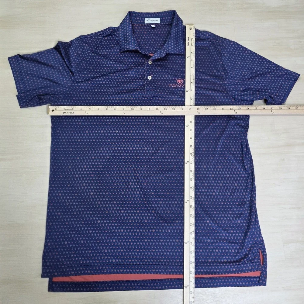 Peter Millar Cimarron Hills Golf Summer Comfort Polo Shirt Skull Print‎ Large